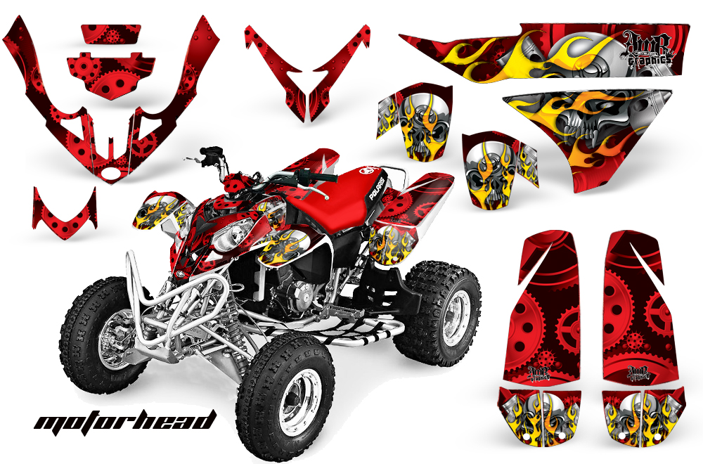 Polaris Predator 500 Graphics Kit Motorhead RED